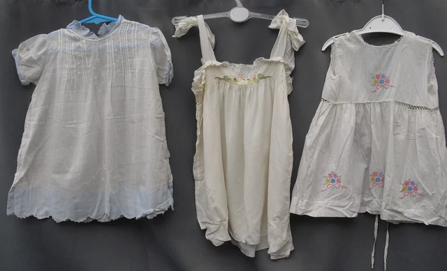 3 x applique vintage ricamate o smocked bambino/abiti per bambini/pinny fatti a mano