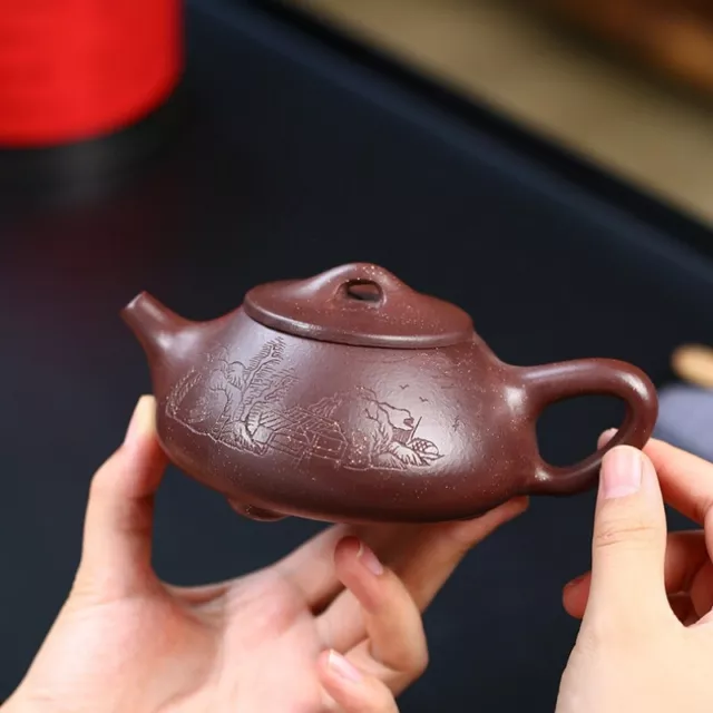 shipiao pot real yixing zisha purple clay hand carved tea pot marked 245ml China