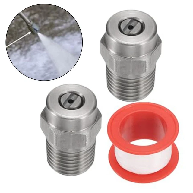 Lot De 4 Buses De Nettoyeur Haute Pression - 65° 1,3mm Filetage Mâle 1/4" - Acier Inoxydable