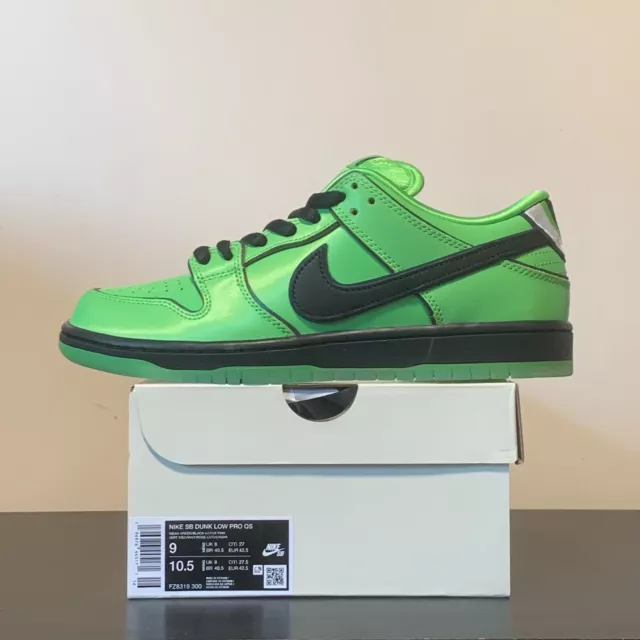 Nike SB Dunk Low Powerpuff ragazze verde UK 8  Nuove di zecca ✅ Consegna gratuita