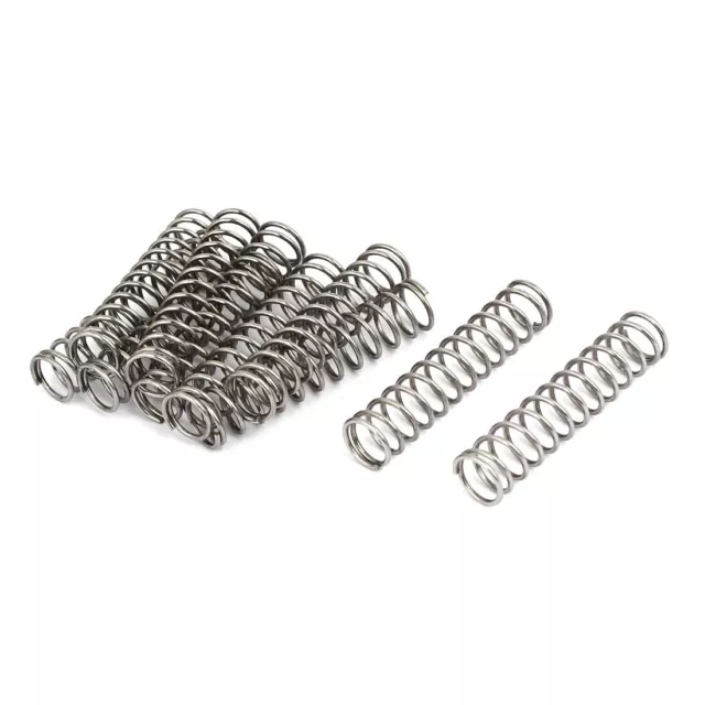 1mmx10mmx45mm 304 Stainless Steel Compression Springs Silver Tone 10pcs