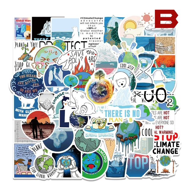 ⭐50 Stück Klimawandel Global Warming Style Stickerbomb Aufkleber / Wolrd Peace