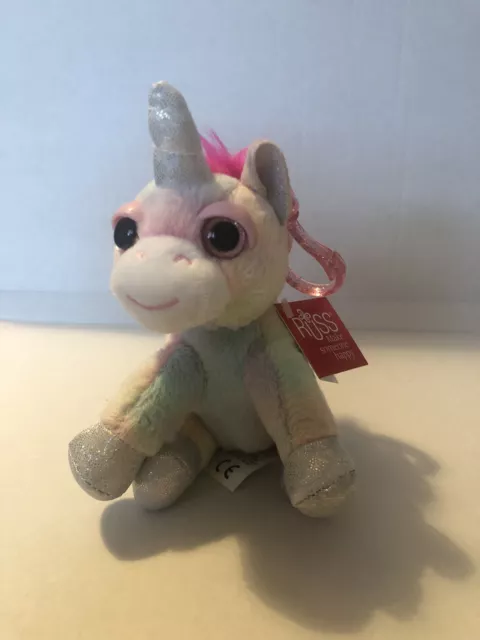 Plush Unicorn Russ Lil Peepers “Nova” Toy Bag Clip 4” BNWT Rainbow