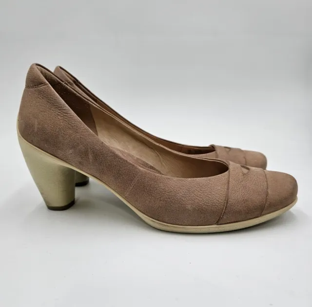 ECCO Sculptured 65 Penny Pumps Brown Leather Shoes - Womens Size EU 42 US 11