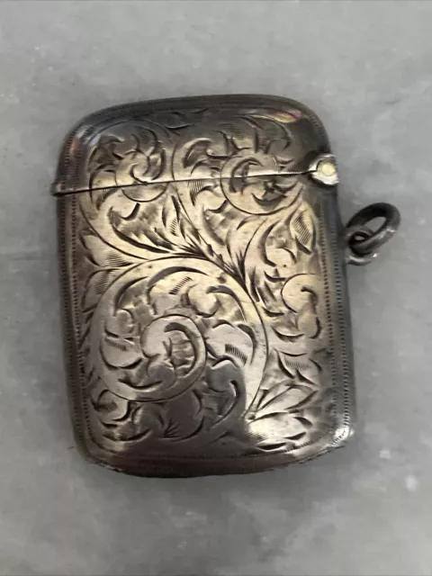 Antique Solid Silver Vesta Case,John Thomson & Son, Birmingham 1908 /16g