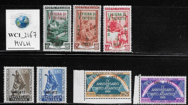 WC1_2167 TRIESTE FTT. Nice small lot of 1953 sets. MVLH-MNH