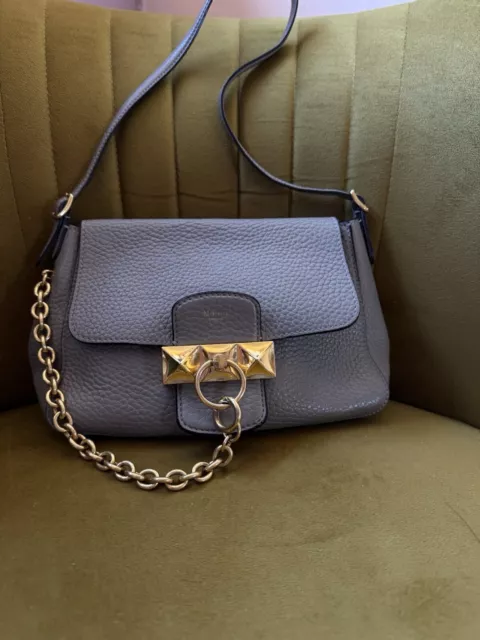 WOMENS MULBERRY MINI Keeley Authentic Pewter Grey With Gold Detail 240.00 PicClick UK