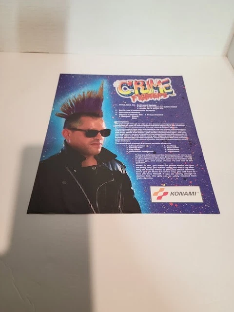 Flyer  KONAMI,CRIME FIGHTERS  Arcade Video Game advertisement original see pic