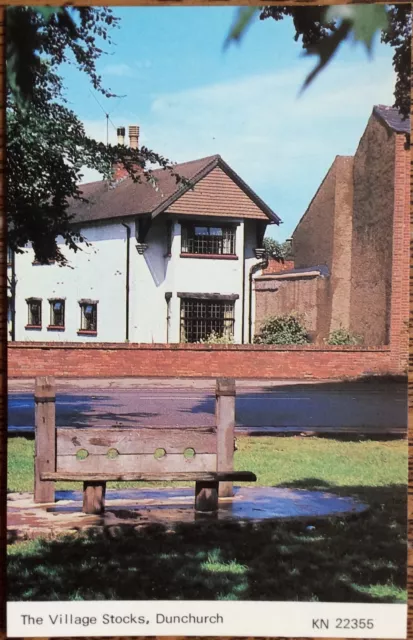 Dunchurch 1980 Village Stocks Rugby Vintage Postcard