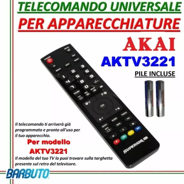TELECOMANDO UNIVERSALE PER Televisori Akai Per Modello Aktv3221 Smart EUR  9,99 - PicClick IT