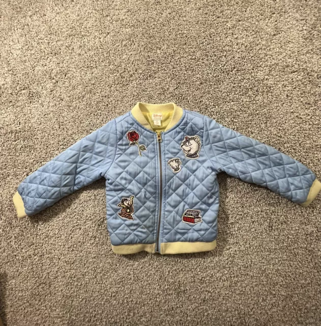 Disney Collection Tutu Couture Beauty & the Beast Quilted Girls Jacket Size 4T