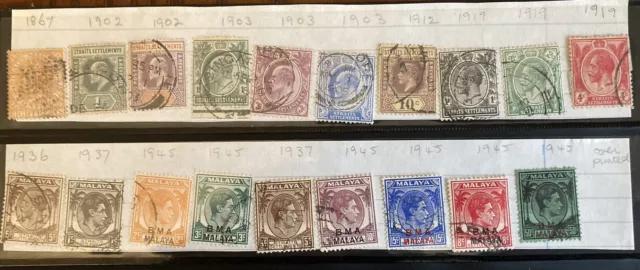 british commonwealth 1867/1945 Malaya 19 Used  stamps (lot 450)
