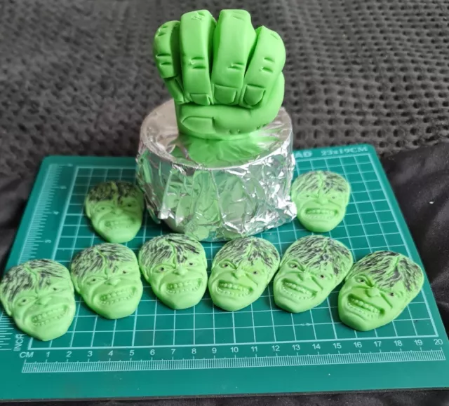 Hulks fist   Edible  8 Cupcake  Avengers Marvel unofficial   cake topper set .