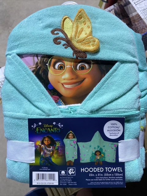 Toalla con capucha para niños Disney Princesa Encanto Mirabel 22"" x 51"" nueva