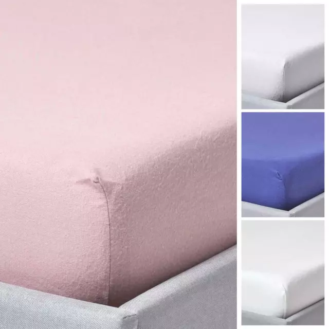 Extra Deep Fitted Sheet 100% Cotton for Single Double King Super King Bed Sheets