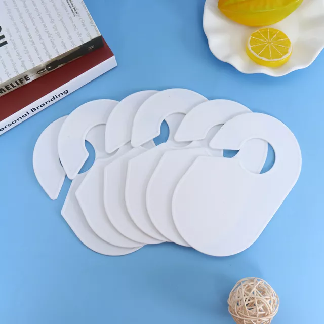 12Pcs White Clothing Size Dividers Plastic Clothe Marking Ring Size Tags Rac;''