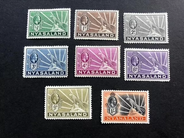 Nysaland stamps, Geo V 1934 set (8) ex 1 1/2d, m/m