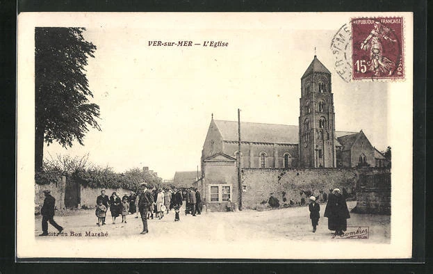 CPA Ver-sur-Mer, l'Eglise 1930