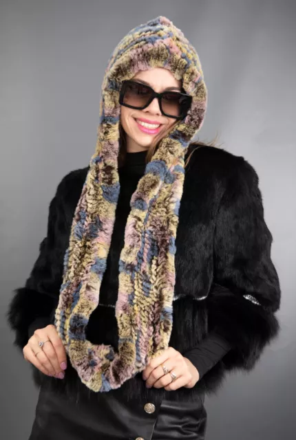 677 New Wonderful Real Rex Chinchilla Hat Luxury Fur Beautiful Look