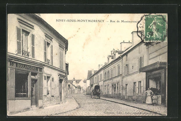 CPA Soisy-sous-Montmorency, Rue de Montmorency, rue view 1913