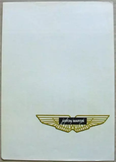 ASTON MARTIN V8 Sports Car Sales Brochure c1975
