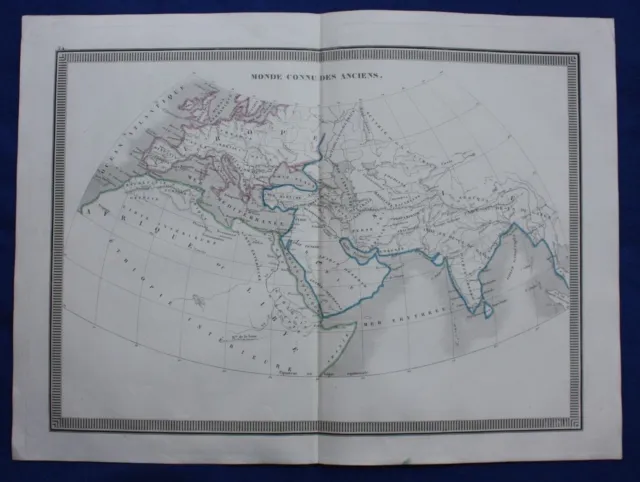Original antique map WORLD AS KNOWN TO THE ANCIENTS, C.V. Monin, 1837