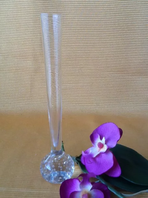 60´ Orchideen Solifleur Glas Stangenvase Kugelfuß Bubbles Vase klar 21 cm