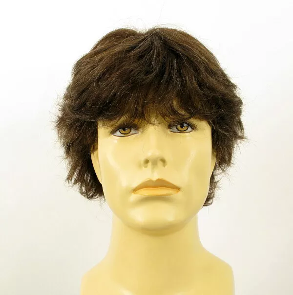 Short Wig For Men Natural Hair Light Brown With White Ref DANY 6SPW