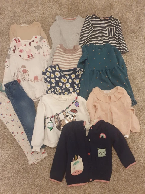 Girls Toddler Clothes Bundle Age 2-3 dresses tops bottoms 13 items