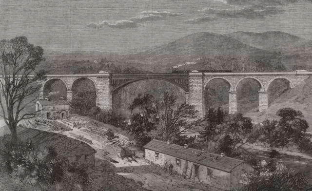 Viaduct on the Lime Branch of the Lancaster & Carlisle Railway. Lancashire 1861