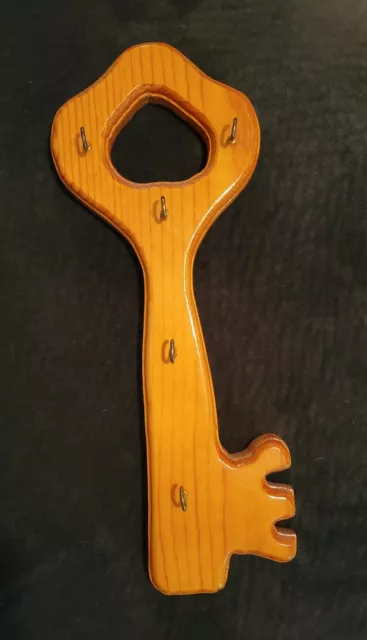 Hecho a mano para colgador de llaves esqueleto de madera en forma de 5 ganchos rústico en mal estado granja