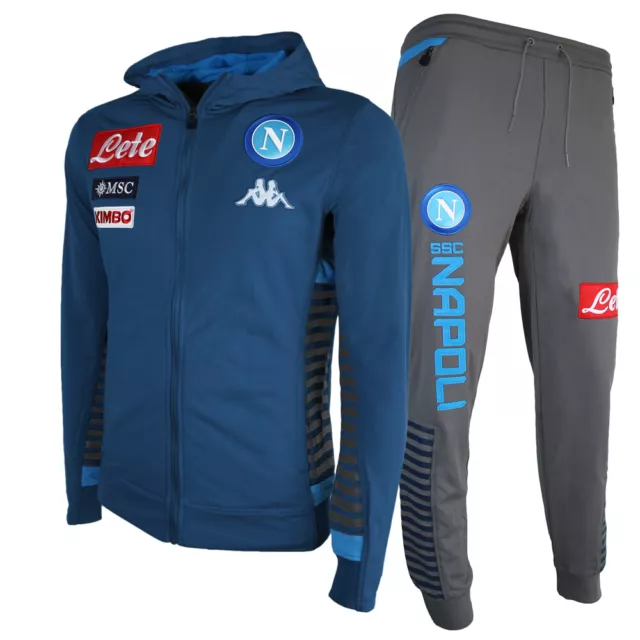 1 Tuta acetata SSC Napoli Kappa con cappuccio blu kid 2019/20 sottocosto bambini