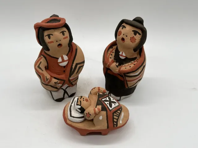 Native American Jemez Pottery Nativity Set Martilla Madalena
