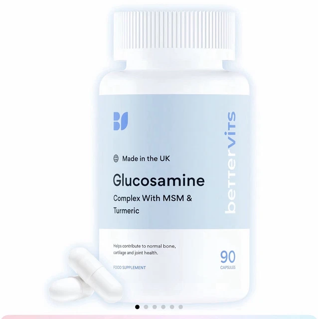 Designed Joint BETTERVITS GLUCOSAMINE CHONDROITIN MSM Turmeric Joint Support ...
