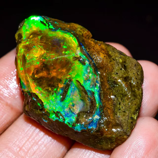 Éthiopien Opale Naturel Pierre Précieuse Welo Feu Brut Cristal 56 Carats