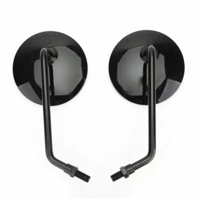 2x Moto Scooter Rétroviseur 10mm M10 Universel Noir pour Honda Suzuki Kawasaki