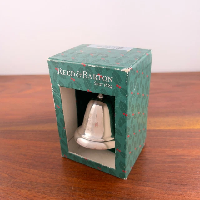 Campana Adorno De Plata Esterlina Caña Y Barton En Caja Navidad 2003 Sin Monograma