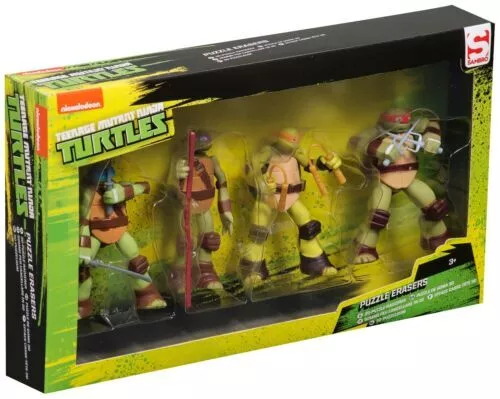 Ninja Turtles 4 Puzzle Erasers 3D School Stationary Rubber Pencil Kids Xmas Gift