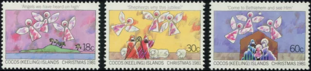 1981 Cocos (Keeling) Islands Christmas Issue Set Of 3 Mint Never Hinged, Clean