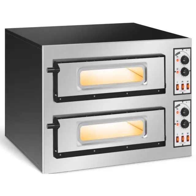 Royal Catering Four À Pizza Électrique 2 Étages @ 62x50x12cm 8kW 230V-400V 455°C