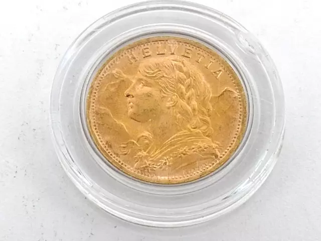 1947-B Swiss 20 Francs Gold Coin Switzerland Helvetia 900 Fine 0.187 ozt Troy oz 1947-B Swiss 20 Francs Gold Coin Switzerland Helvetia 900 Fine 0.187 ozt Troy oz