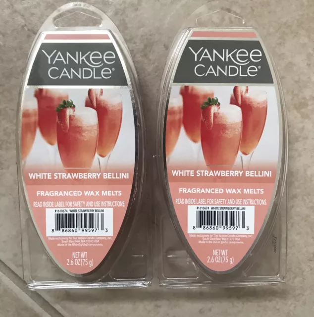 Yankee Candle White Strawberry Bellini Wax Melts, 3 Pack