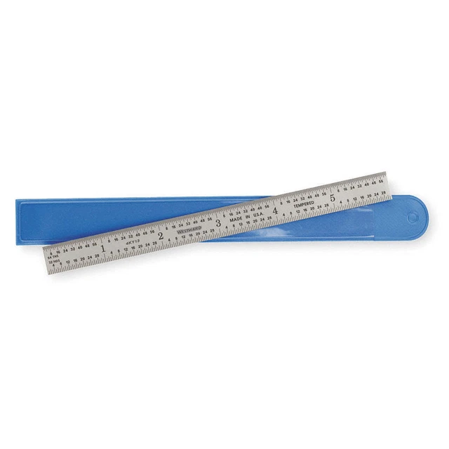 WESTWARD 4KY13 Steel Rule,Flexible,6In,32/64ths/0.5/1mm