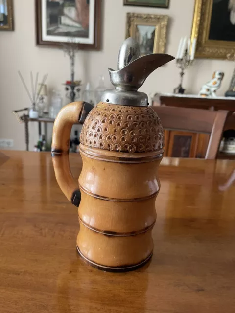 Thermos Vintage In Legno, Design Macabo Aldo Tura