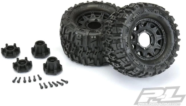 Proline 1170-10 Trencher 2.8 All Terrain Tires Mounted On Raid Black Wheels