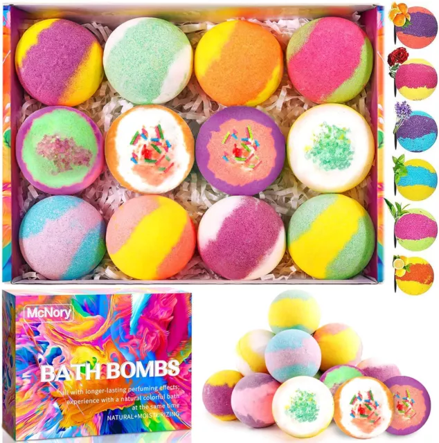 12 Stück Badekugel Bath Bomb Badesalzkugel Ätherisches Öl Badebomben Geschenkset