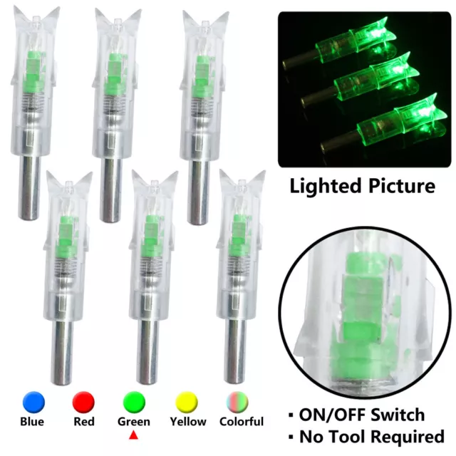 6PCS Lighted Led Crossbow Arrow Nocks for Crossbow Arrow 7.62mm Hunting Arrows