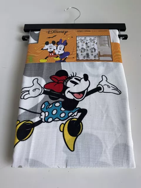 Disney’s Mickey Mouse Minnie Mouse Halloween Fabric Shower Curtain 72x72” NEW