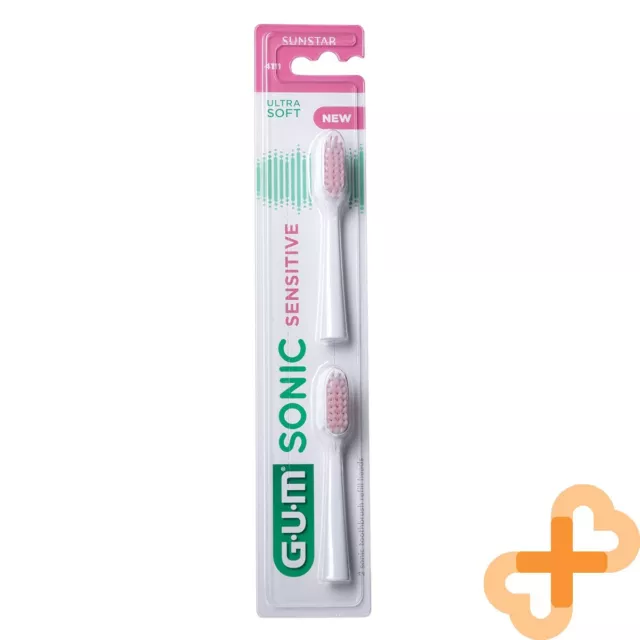 G. U. M. Sonic Sensitive Cepillo de Dientes Eléctrico Cabezales Recambio 2 Pcs