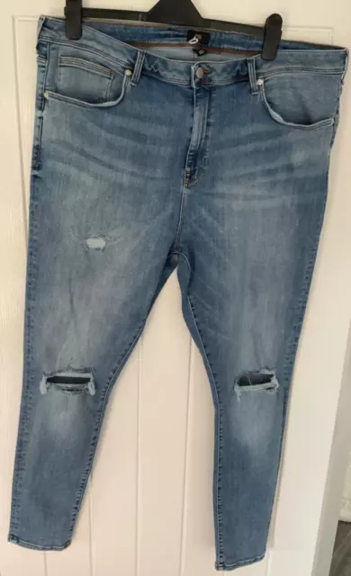 RIVER ISLAND OLLIE skinny ripped knee jeans 42